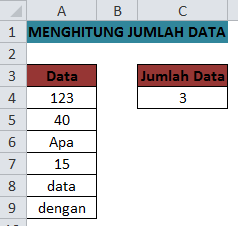 Menghitung jumlah data di Excel